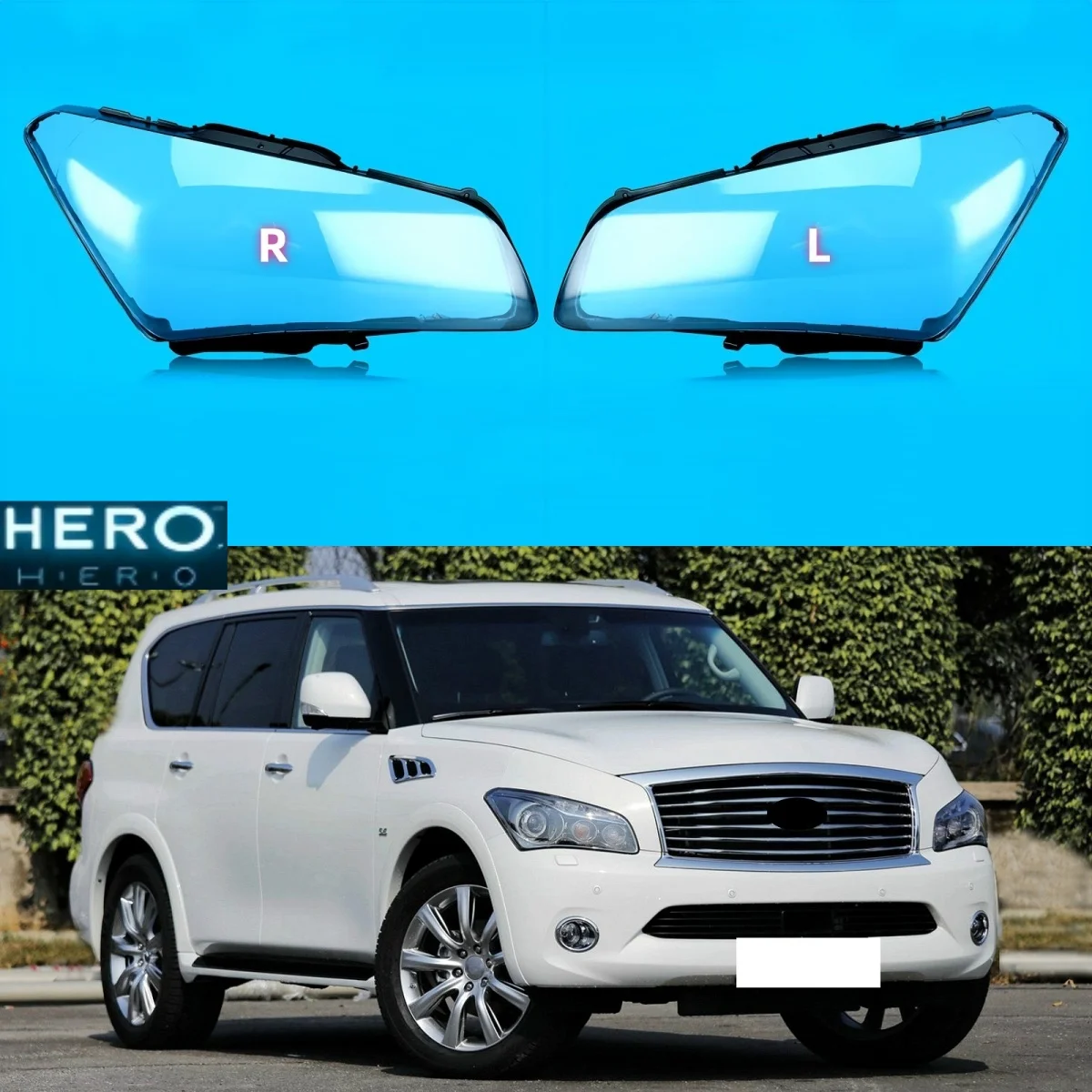 

Для Infiniti QX80 QX56 2011 2012 2013, автомобильные аксессуары, крышка объектива фар, прозрачный абажур, корпус фары из плексигласа