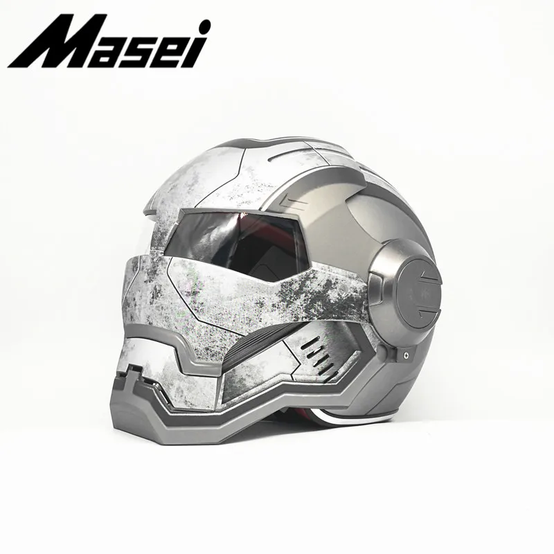 Шлемы ABS Masei War Machine матовые серые мужские и Мужские шлемы Iron-Man 2022 3/4 мотоциклетные