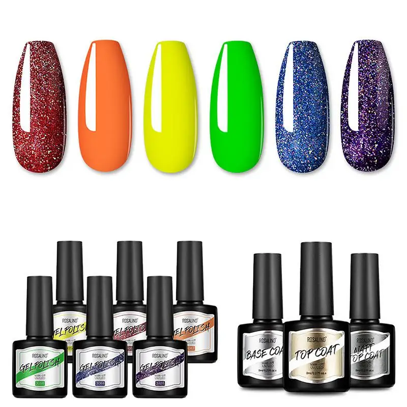 

Gel Polish Kit 6 Colors Manicure Nail Polish Gel Manicure Kit DIY Salon Home Manicure Gift Set Nail Polish Set For Nail Art DIY