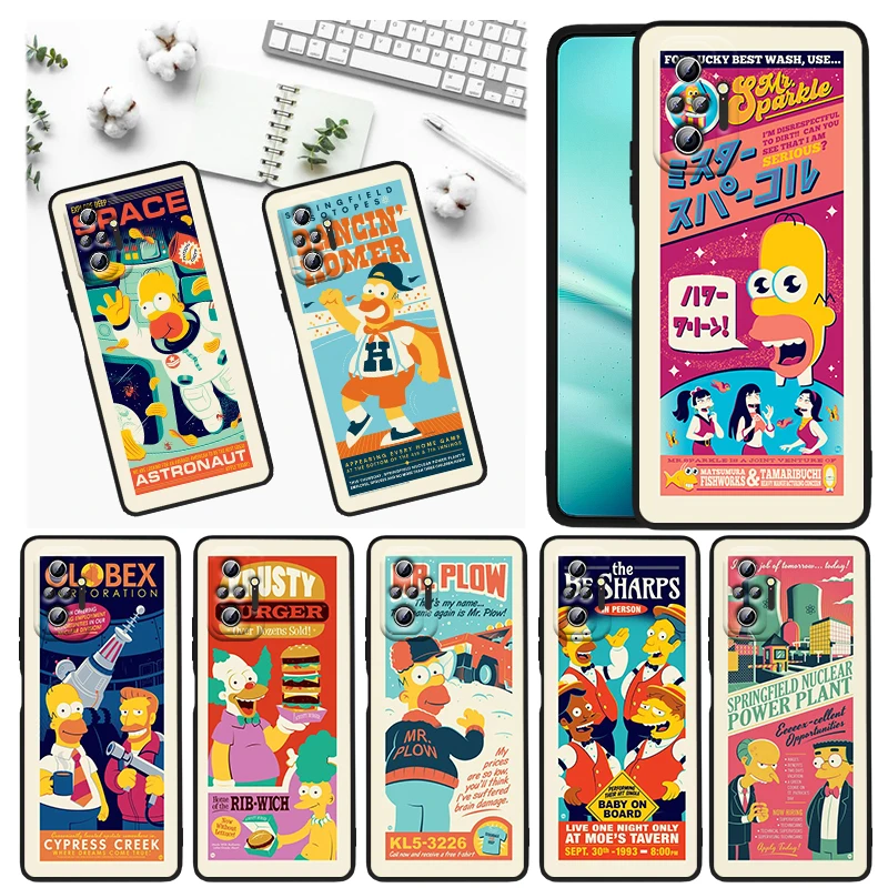 

Disney The Simpsons Cute Phone Case For Xiaomi Redmi Note 12 11E 11S 11 11T 10 10S 9 9T 9S 8T 8 Pro Plus 5G Black Funda