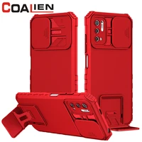 coalien shockproof phone case for redmi 10 10x 10c 10a luxury bracket kickstand push window protective cover back caso