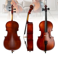 handcraft 44 34 12 14 18 acoustic cello spruce top maple back solidwood student cellos bag brazilwood bow strings bridge