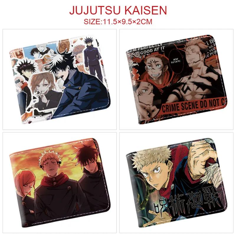 

Anime Jujutsu Kaisen Short Wallet Purse Foldable PU Leather Bag Coin Money Card Girls Boy Gift Back to School