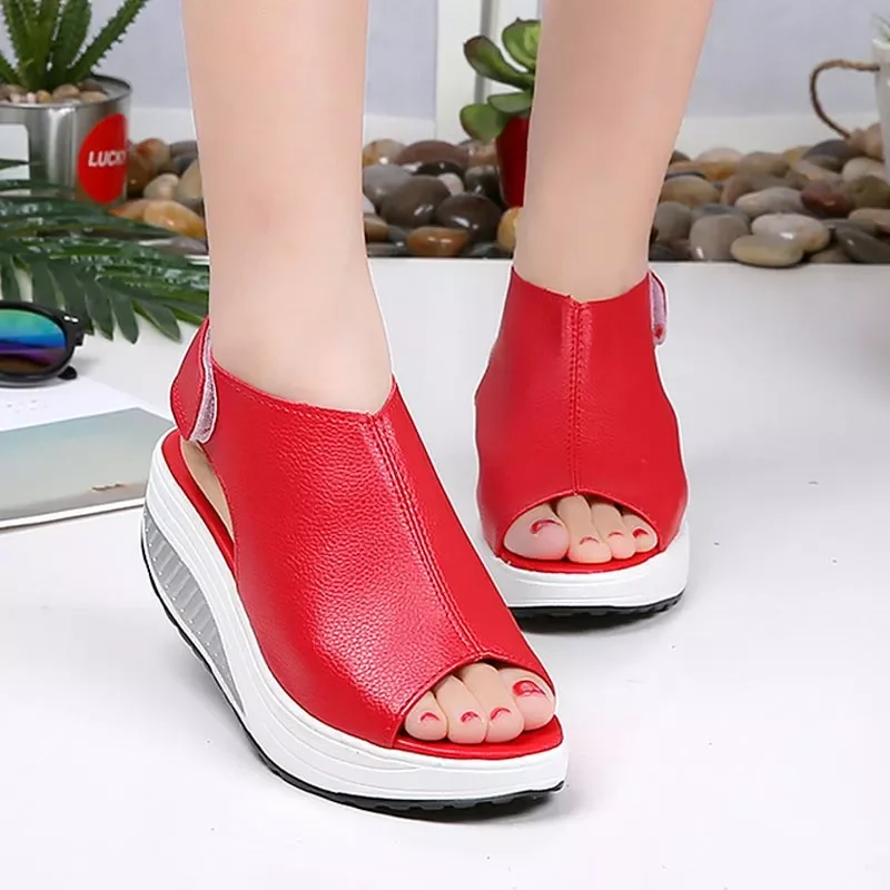 

2022New sandalias mujer 2022 new fashion convenient shoes woman fish mouth platform ladies sandals hook&loop summer women sh