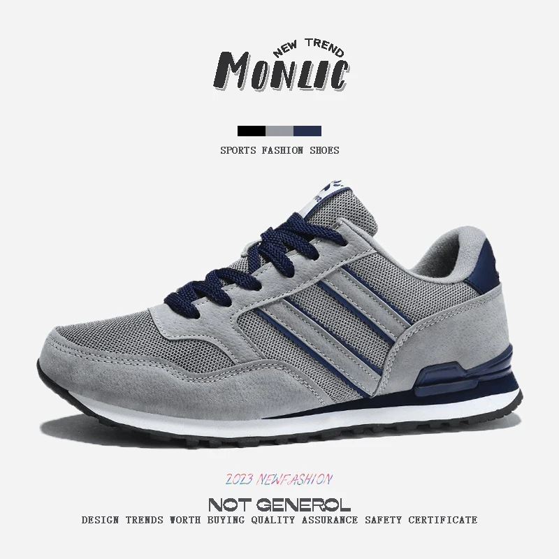 

Monlic Male Sneakers Spring Summer Leather Shoes For Men Casual Light Mesh Outdoor Running Shoes New Free Shipping Promotion
