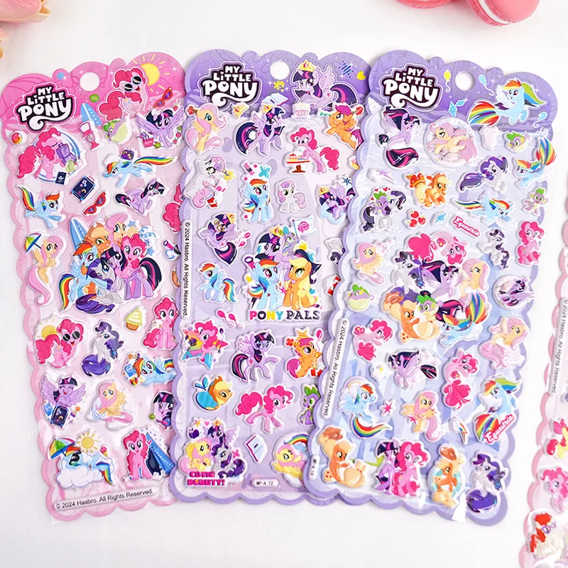 Фото Наклейки My Little Pony Kawaii, 3D-стерео наклейки с пузырьками, милые мультяшные наклейки-поощрения, подарок на день рождения, подарки для подруг, игрушки для девочек №3