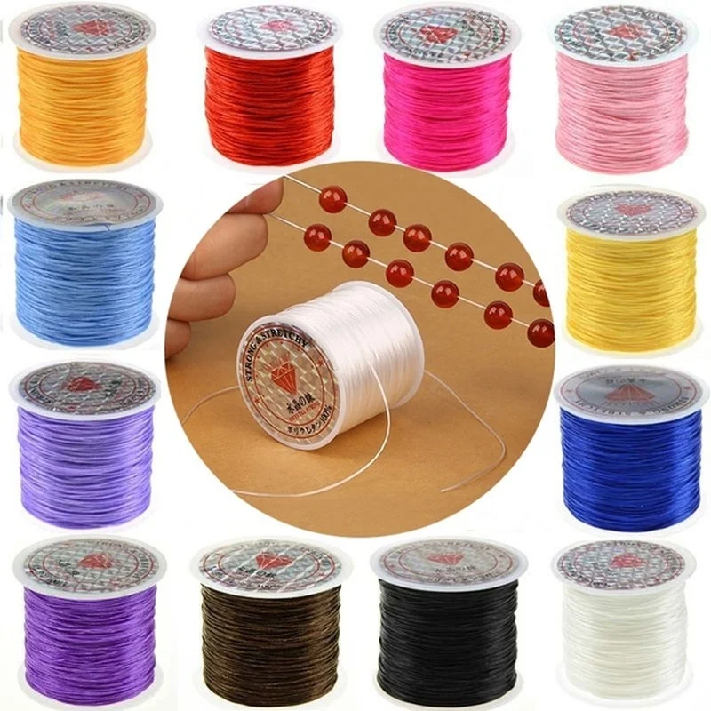 

DIY Jewelry Making Cords Line 393inch/Roll Strong Elastic Crystal Beading Cord 1mm for Bracelets Stretch Thread String Necklace