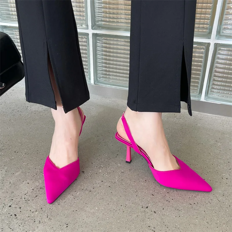 

BCEBYL 2023 New Fashion Spring Pointed Toe Stiletto High Heels Zapatos De Tacon Mujer Sandalias De Mujer Shoes For Women