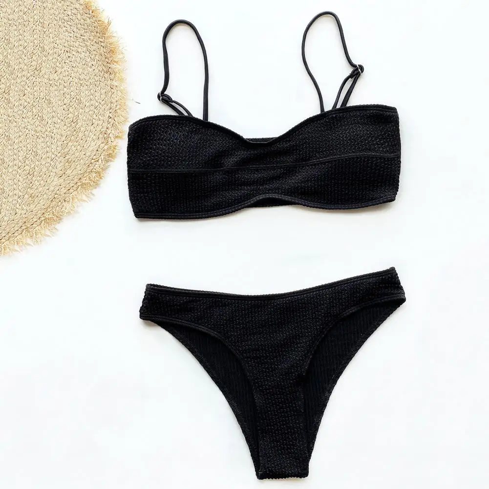 2 шт./компл. купальный костюм однотонный мягкий Быстросохнущий летний комплект