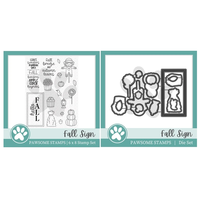 

Pas New 2022 Fall Sign Blessing Pumpkin Clear Stamp Set Scrapbooking for Paper Making Metal Cutting Dies Frames Card Craft