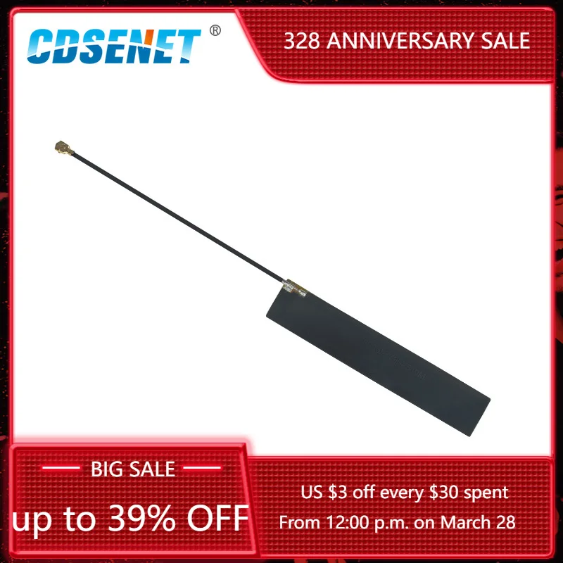 

10pc/lot 433MHz Wifi Antenna FPC IPX 2.5dBi High Gain TX433-FPC-5711 Omnidirectional IPEX Anten