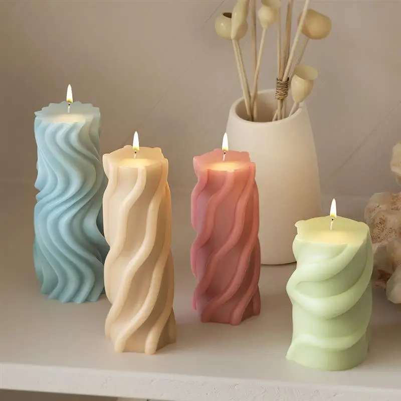 Силиконовая форма для свечи 3D Геометрические Волны колонна сделай сам