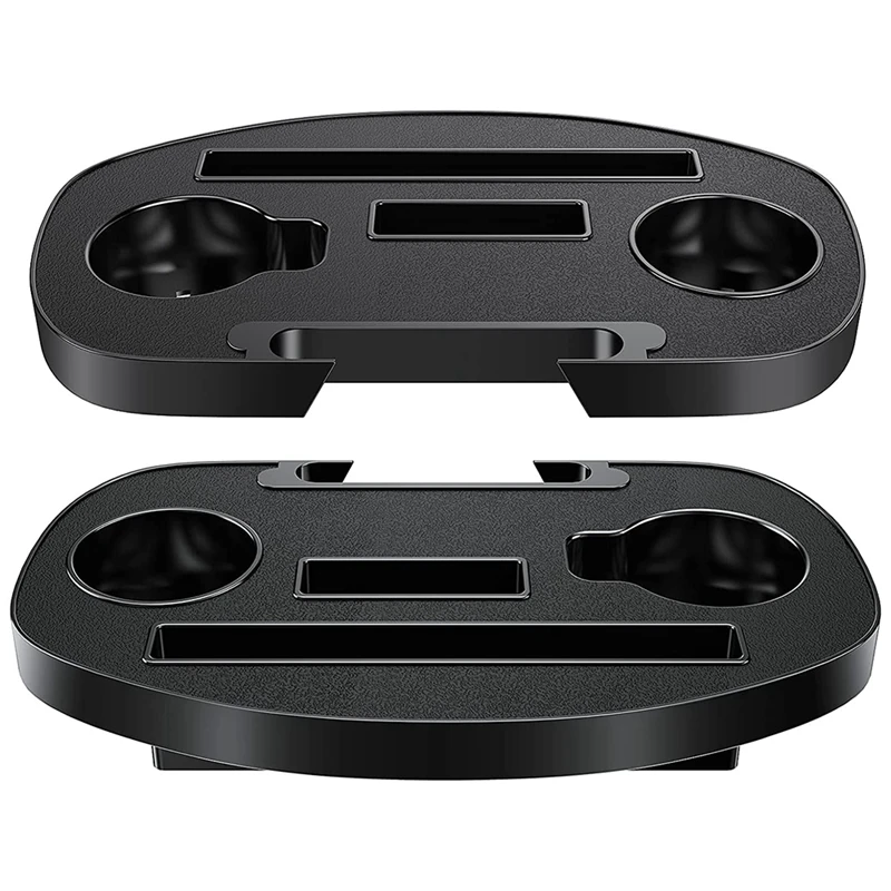 

2Pcs Oval Chair Tray,Zero Gravity Chair Cup Holder For Clip On Chair Table/Tray For Cellphone Slot And Snack Tray