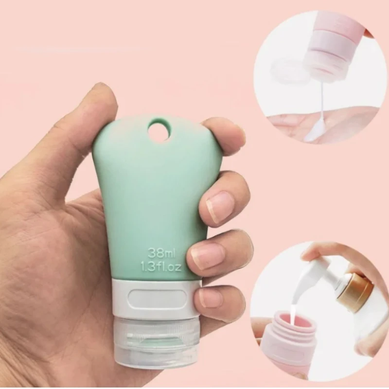 

38\60ml Silicone Travel Bottle Cosmetic Storage Refillable Lotion Bottle Leakproof Shampoo Container Squeeze Tube Empty Bottle