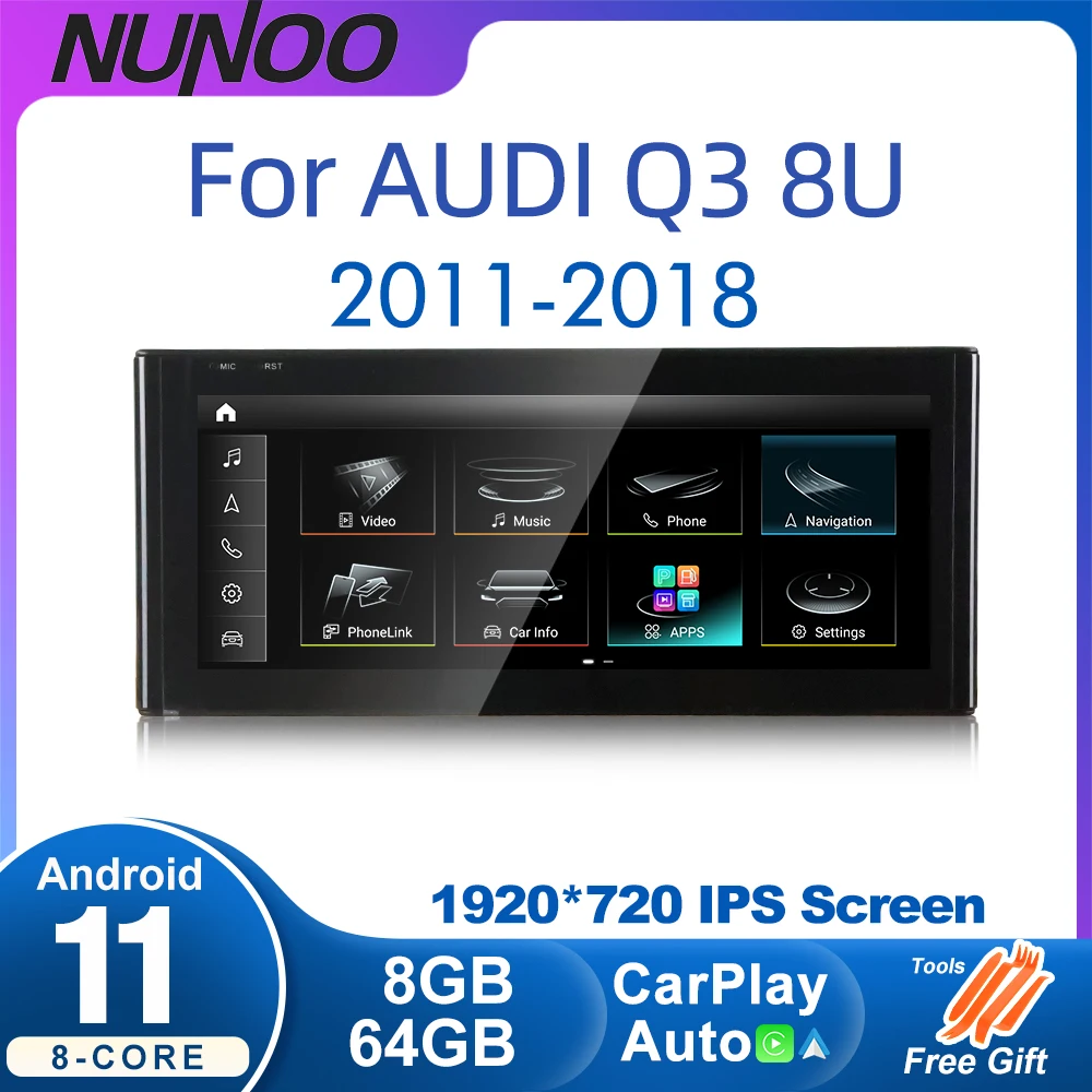 

Android 11 8+64GB CarPlay For Audi Q3 8U 2011-2018 RMC MMI 3G Car Multimedia Player IPS Touch Screen Navi GPS 4G WiFi DSP Radio
