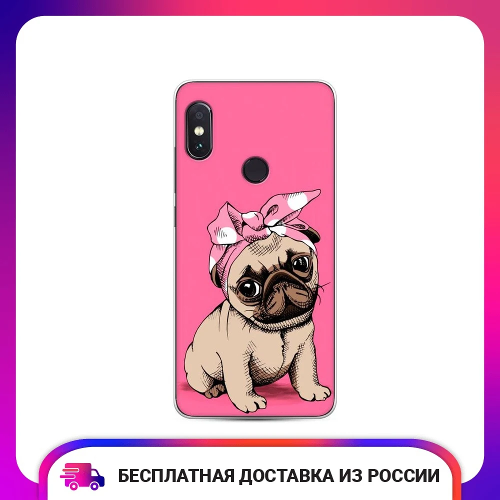 Чехол силиконовый для Xiaomi Redmi Note 5 Pro Dog Pin-Up защитный тонкий мягкий чехол-накладка с