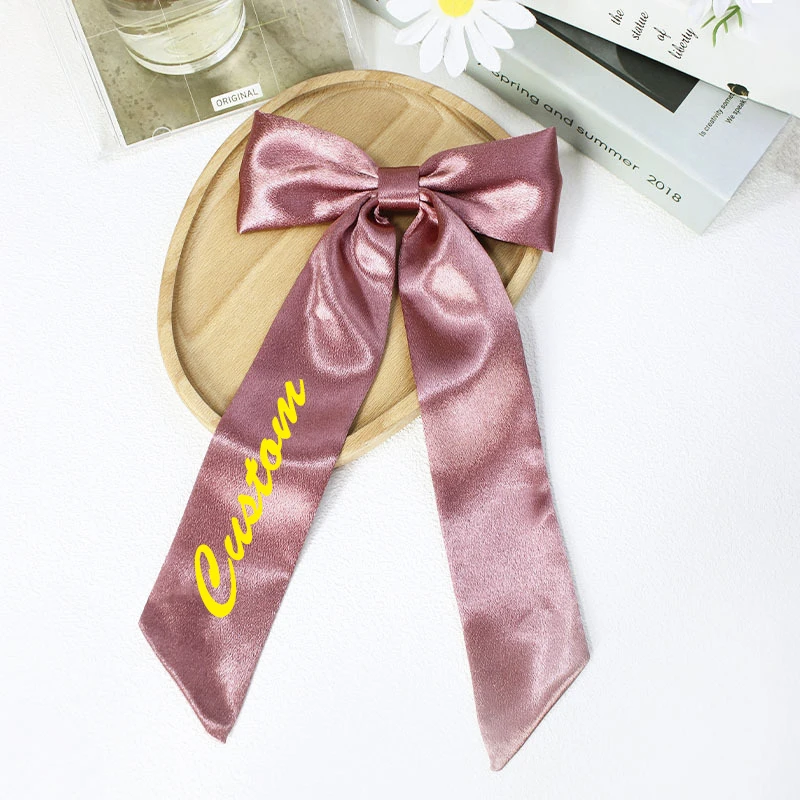 Индивидуальное название искусственная вышивка имя и логотип большие банты для