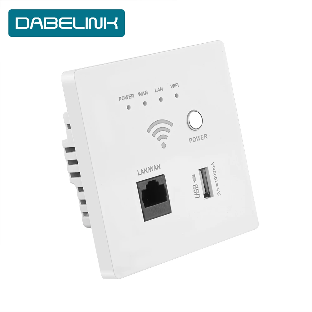 

DABELINK Smart HOME Wireless WIFI Repeater Extender Wall Embedded 300Mbps 220V Power AP Relay 2.4Ghz Router Panel Usb Socket