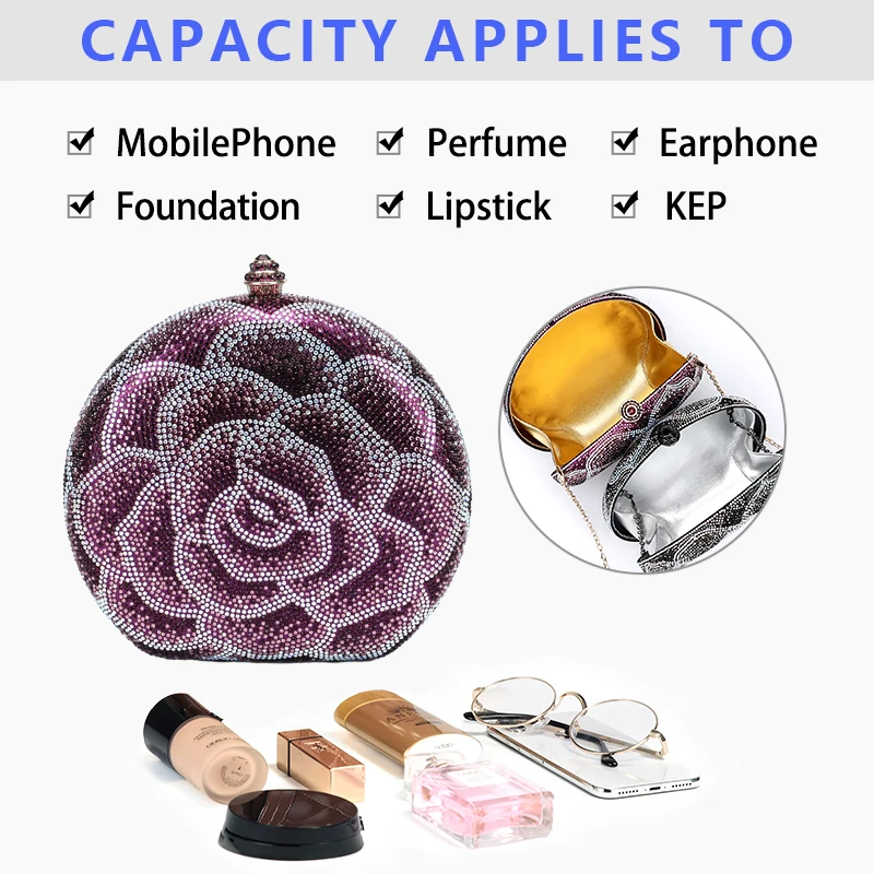 Новинка 2024 яркий блестящий клатч с инкрустированными бриллиантами Женская