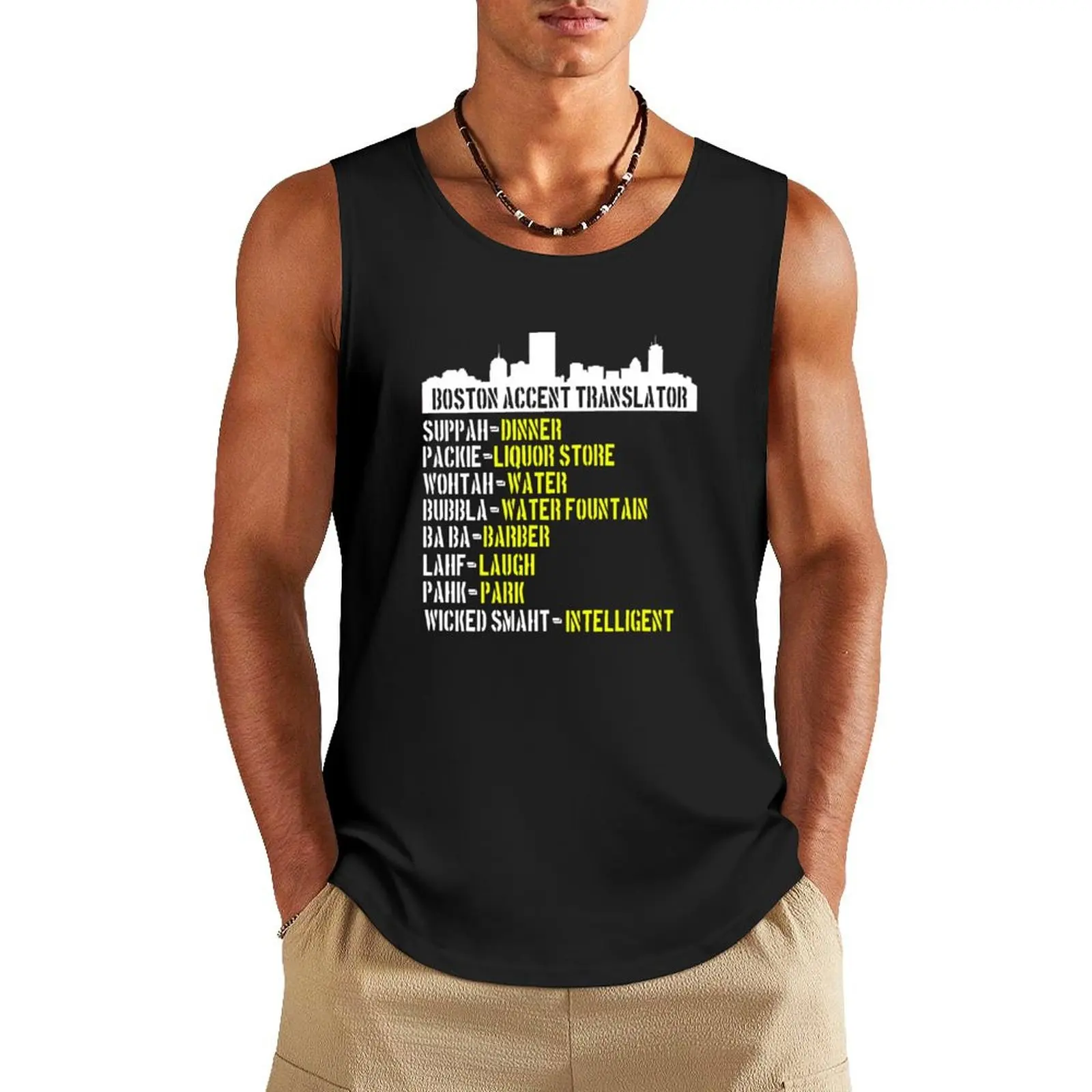 Мужская черная хлопковая майка Bostonian to English