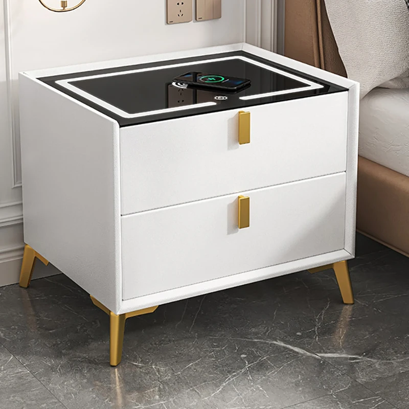 

Wood Closet Organizer Bedside Table Corner Cabinet Nordic Smart Bedside Table Makeup Comoda Pra Quarto Bed Room Furniture WRXXP