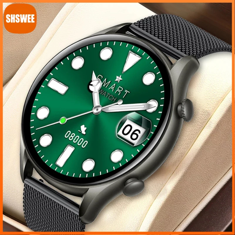 

For Xiaomi Huawei Bluetooth Call Smart Watch Men Full Touch Sports Watches Waterproof Heart Rate Monitoring Mens Smartwatch +Box