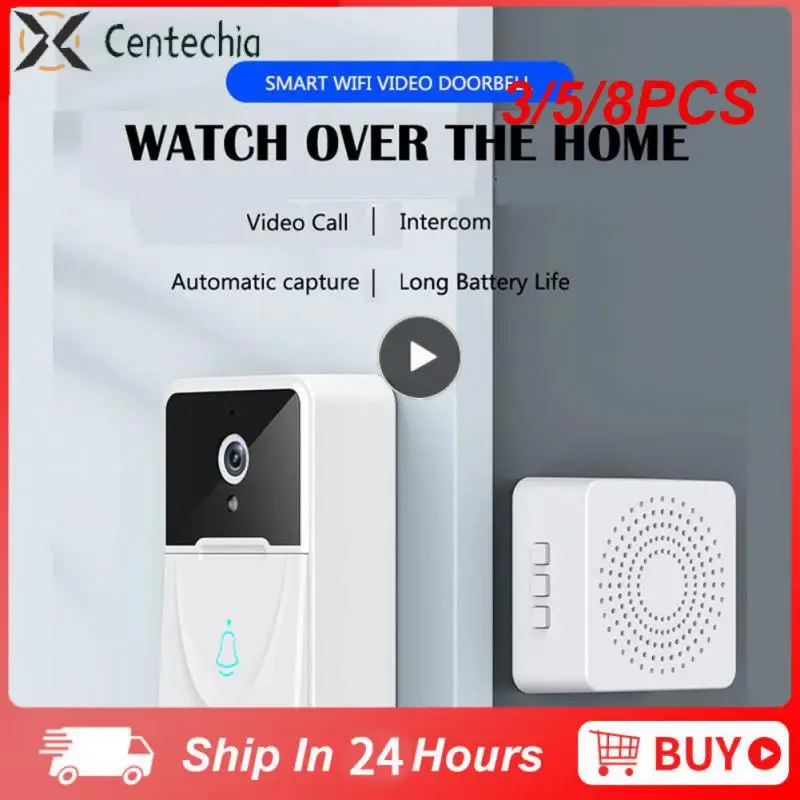 

3/5/8PCS No Punching Hd Camera Long Standby Visual Doorbell Voice Change Two-way Intercom Wifi For Home Monitor Door Phone