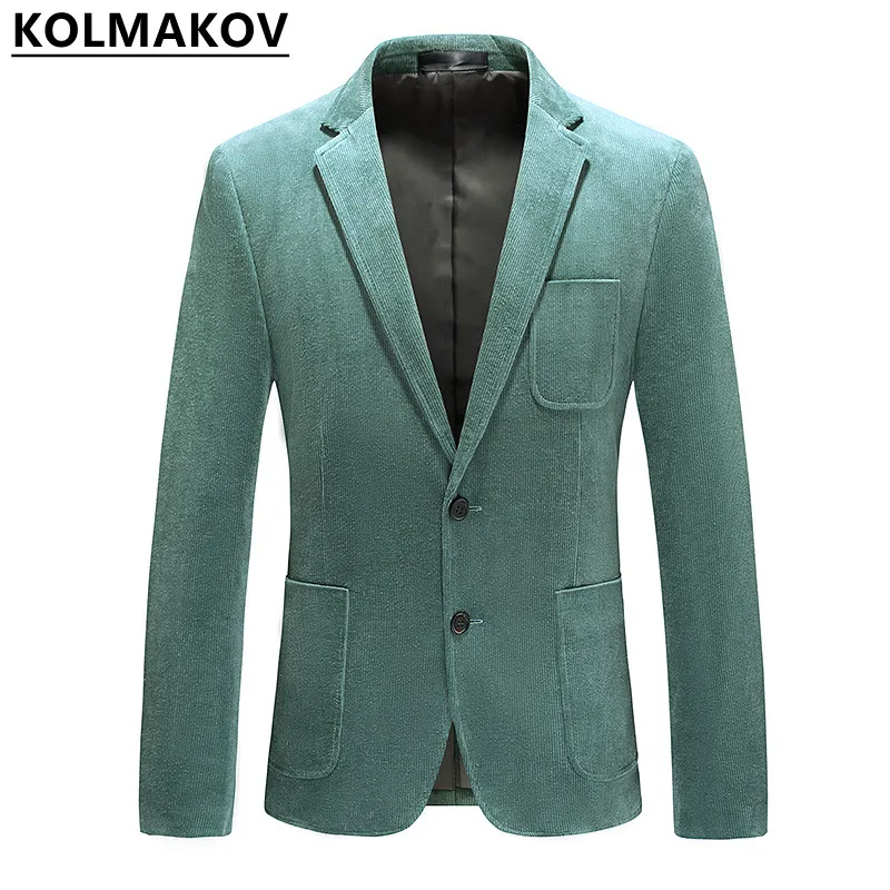 2022 Spring and Autumn New Men's Classic Fashion Pure Color Corduroy Suit Men's Casual Slim Size High Quality Single Suit M-6XL