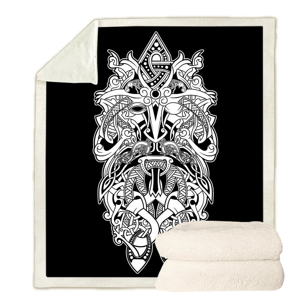 

Модные Двухслойные одеяла CLOOCL, одеяло с рисунком викингов, офисные одеяла для сна, пледы, одеяло для кровати 130*150 см