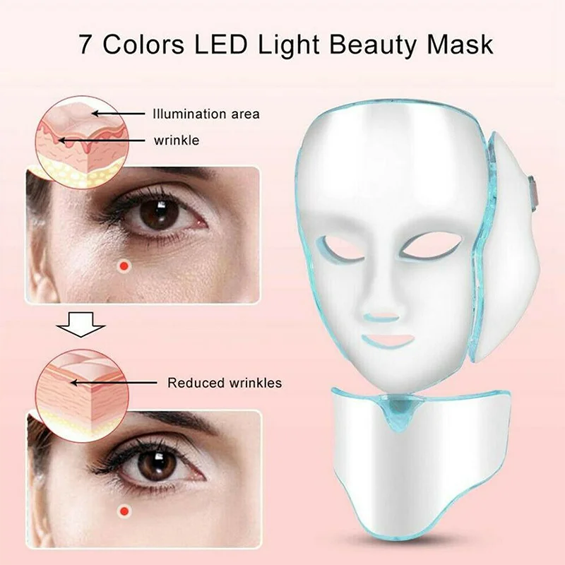 

7 Colors LED Facial Mask Beauty Skin Rejuvenation Photon Light Mask Therapy Wrinkle Acne Tighten Skin Tool Facial Machine LED