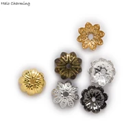 100pcs 8 petal flower shape beads cups caps spacer end pendant finding connectors jewelry making charms accessories 8 10mm