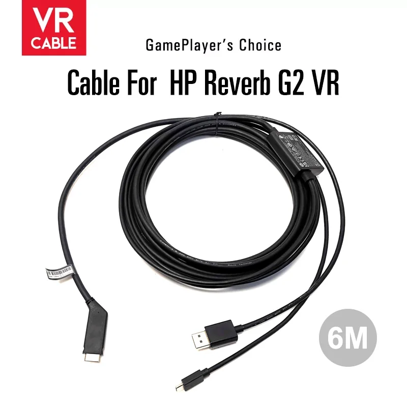 

Новый Сменный кабель виртуальной реальности для HP Reverb G2, виртуальная реальность, ПК, коннектор, удлинитель DP Usb TypeC VR, шлем, аксессуары, кабель 6 м