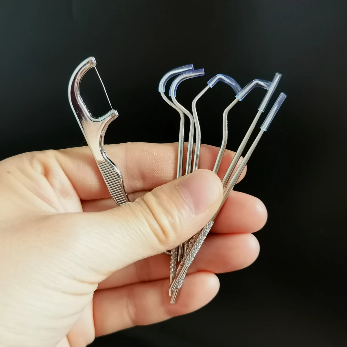 1 комплект карманный набор алюминиевых зубочисток портативная нить многоразовые