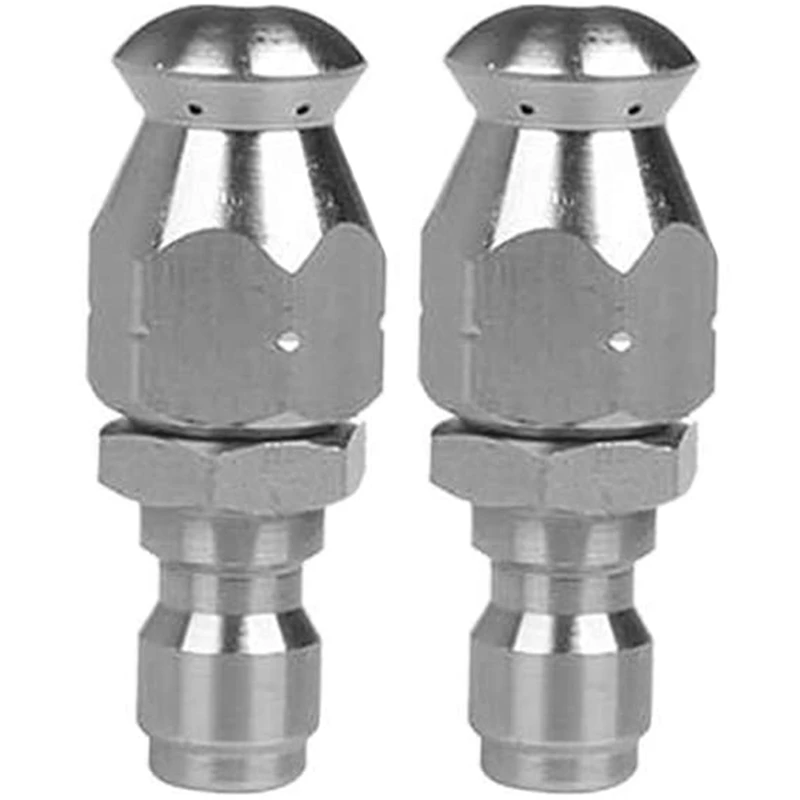 

2X 1/4 INCH Drain Nozzle Pressure Washer Sewer Pipe Cleaning Jetter Hose Tool,Drain Jetter Hose Nozzle
