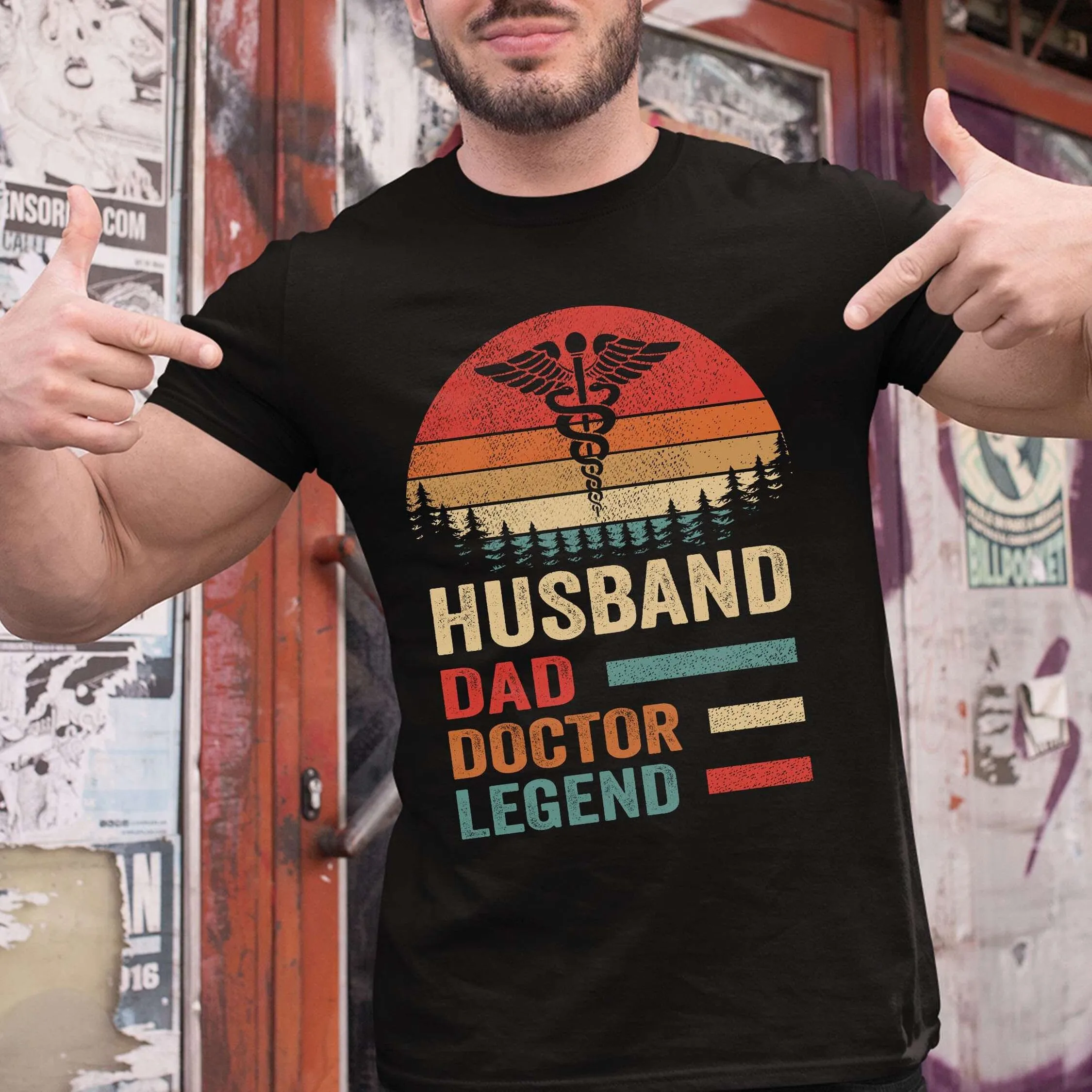 Винтажная Мужская футболка с изображением мужа папы доктора легенды на День отца