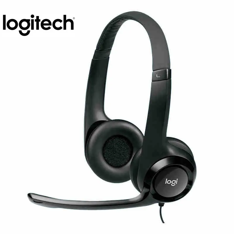 

Наушники Logitech с креплением на голову для компьютерных игр, USB-разъем, гарнитура с микрофоном