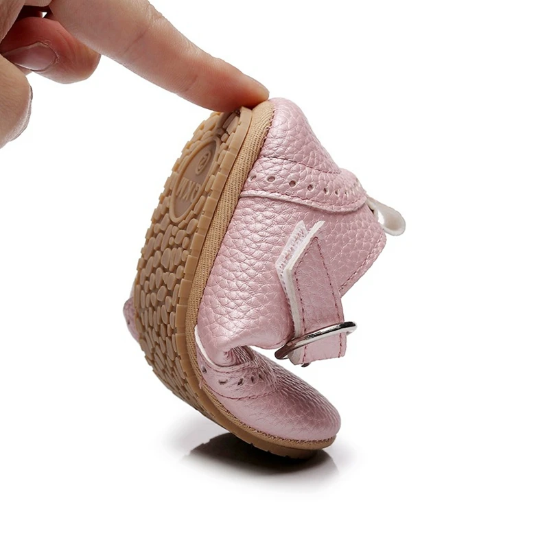 

0-24M Newborn Baby Girls Mary Jane Flats Cutout PU Princess Shoes Wedding Dress Shoes for Infant Toddler First Walkers