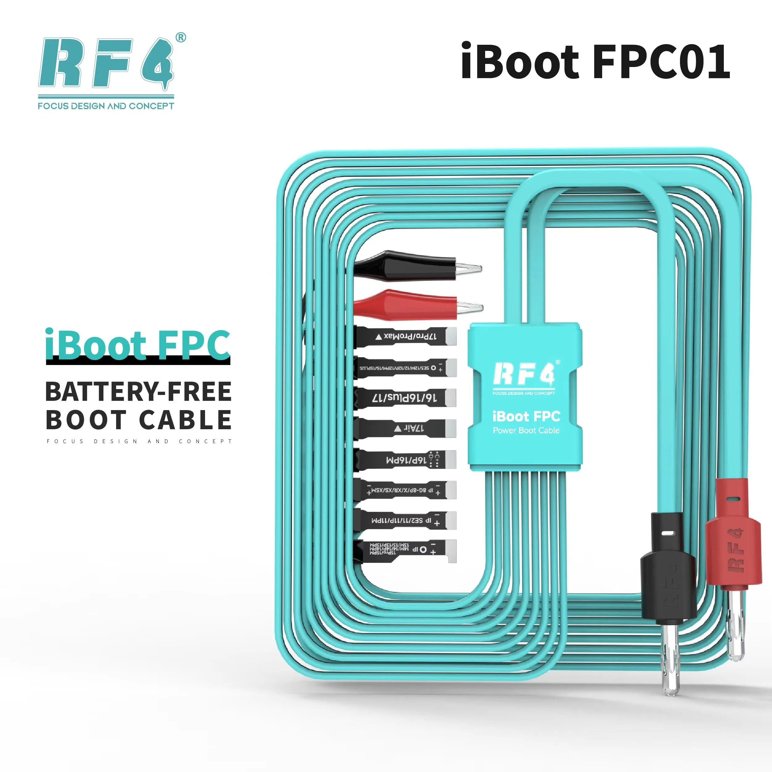 Фото Кабель для запуска без батареи RF4 iBoot FPC01 для iPhone серий 8-17, инструмент для тестирования тока питания и ремонта телефонов №1