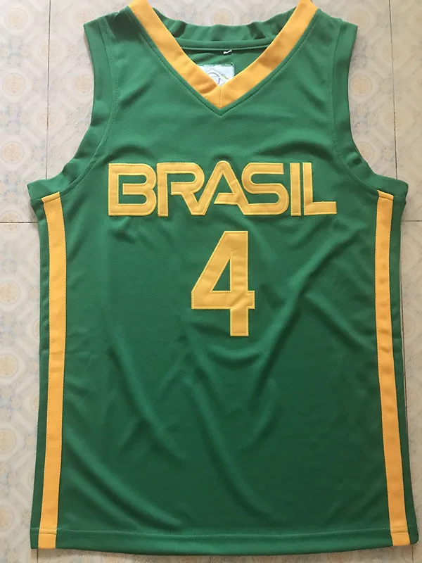 

#4 Oscar Schmidt Brasil team Throwback Basketball Jersey Stitched embroidery any Number and name