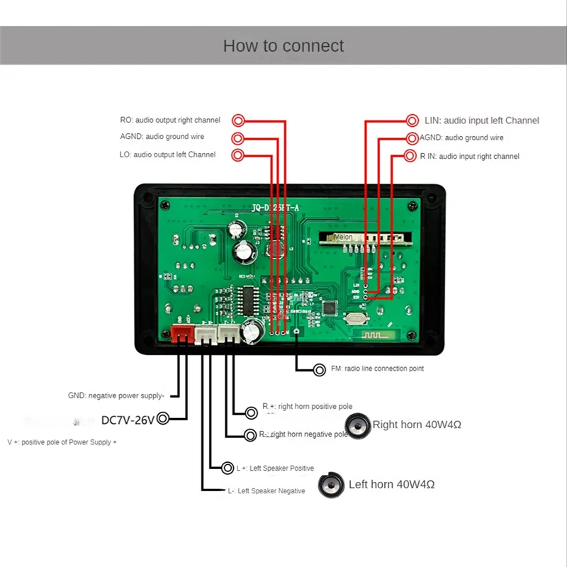 Плата беспроводной Bluetooth 5 0 7в-25в