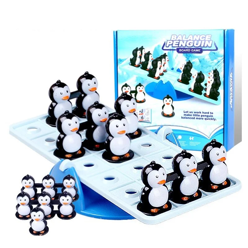 

Penguin balance toy parent-child puzzle interactive game penguin seesaw toy Family Party Game