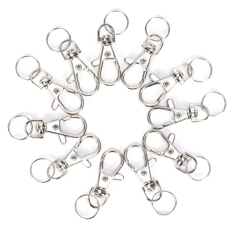 

10/20/50pcs Metal Carabiner Clip Swivel Trigger Dog Buckle KeyRing KeyHooks Retaining Ring DIY Craft Lobster Clasp