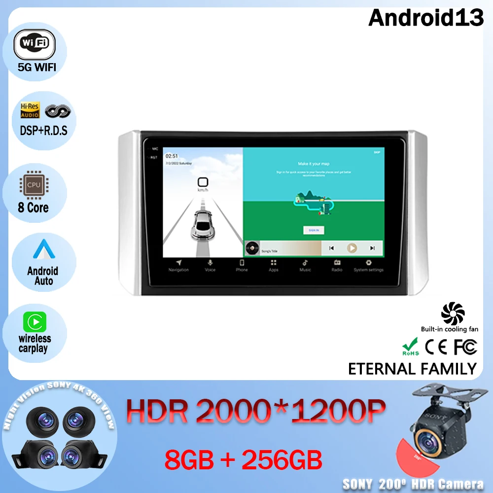 

Автомобильный радиоприемник Android 13, мультимедийный видеоплеер, навигация GPS для Mitsubishi Xpander 2017 - 2020 5G WIFI BT 4G LET No 2din DVD HDR