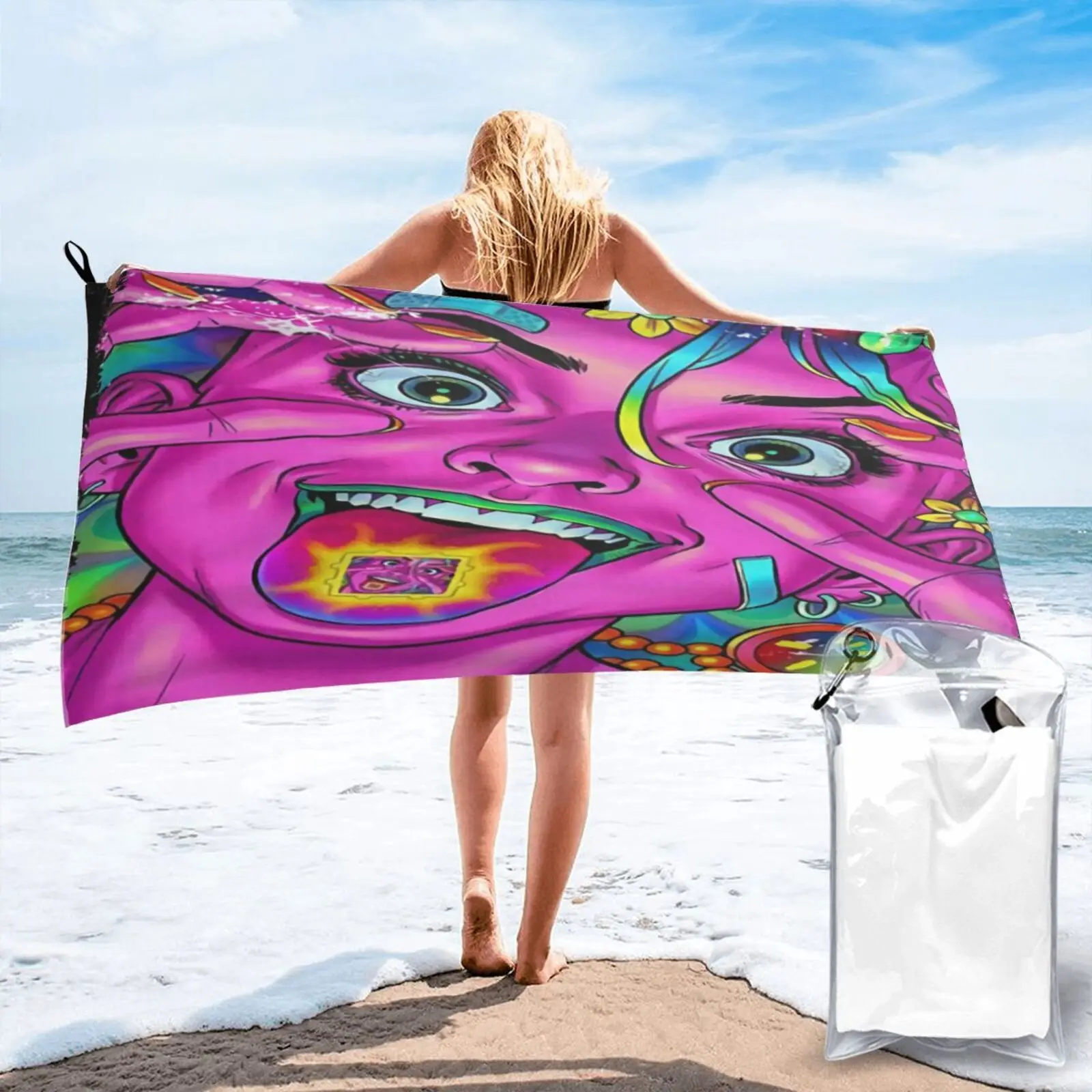 

Женское сексуальное блестящее пляжное полотенце Lsd, банное полотенце, пляжное полотенце для спа, морское пляжное полотенце для дома, гладко...
