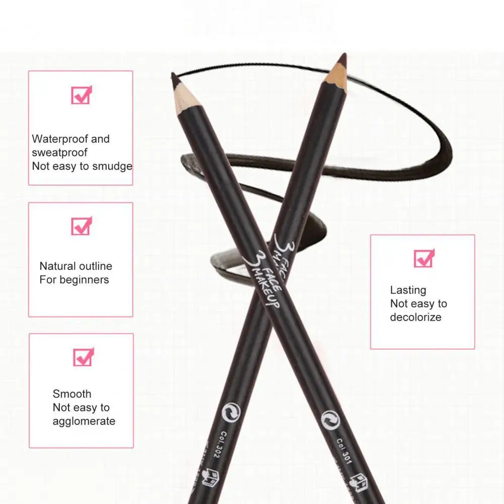 

Stylish Eyeliner Tool Solid Wood Makeup Eyebrow Pencil Eye Liner Pencil Pen