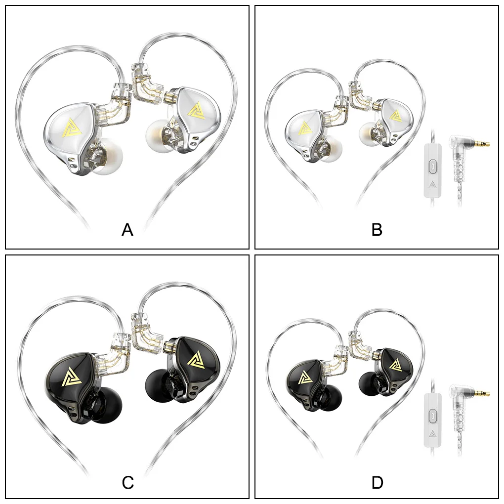 

QKZ AK6-Zeus Wired Phone Earbuds In Ear 3.5mm Earphone Low Latency Long Cord Portable Laptop Headset Black Regular