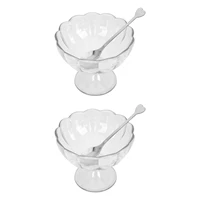 2 sets of household pudding glasses delicate salad cups transparent dessert glasses