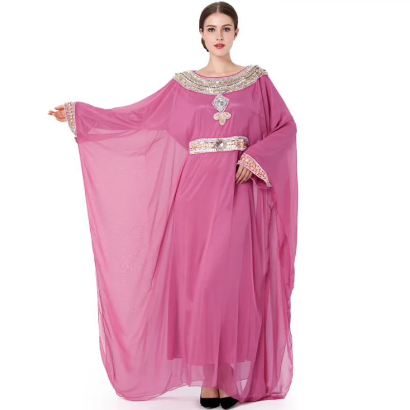 Женское длинное платье-Кафтан Eid Djellaba Abaya Дубай Мягкая Шелковая мусульманская Абая мусульманское платье