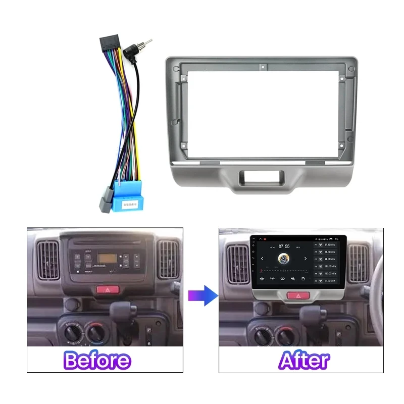 

9-дюймовый Android автомобильный радиоприемник Рамка адаптер аудио приборная панель комплект для SUZUKI each 2016-2020 Автомобильный Кабель облицовки