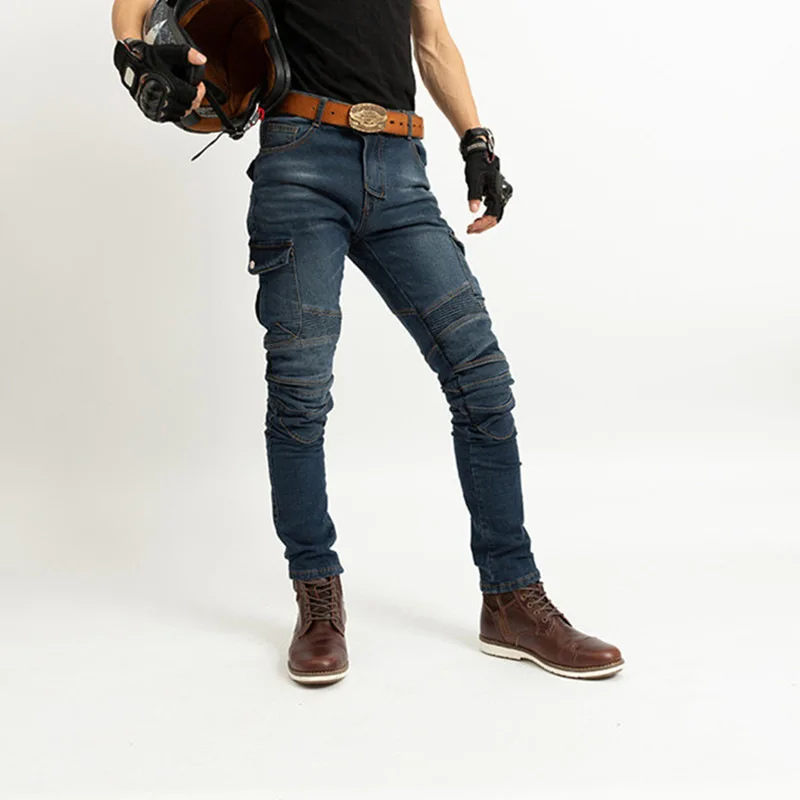 Jeans Men Riding Equipment Motorcycle Rider Straight Jeans Anti-fall Pants Cross-country Moto Biker Racing Full Length Trousers